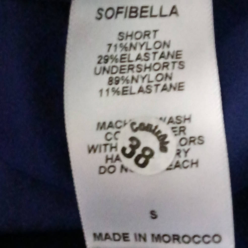 Sofibella UV Staples 3" Short 2017 Navy Blue Pockets Elastic Waistband Sz S NWT - Picture 8 of 8